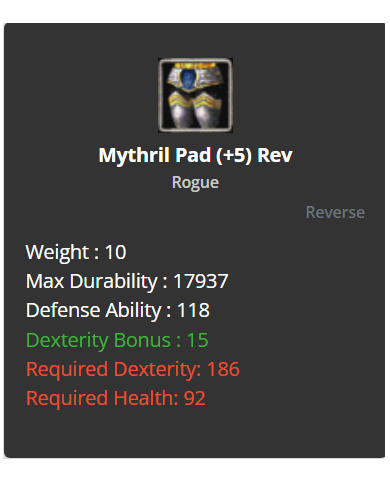 Mythril Set +5 reverse