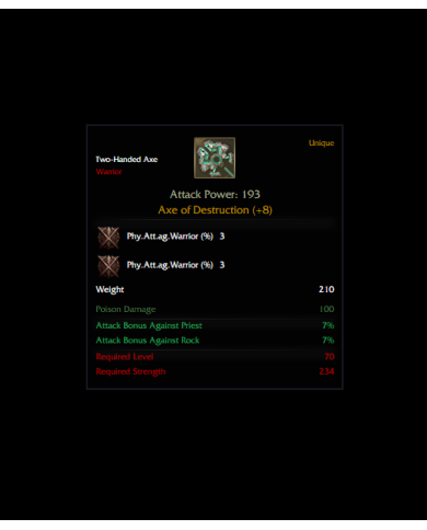 +8 Axe Of Destruction