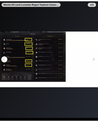 Mantis 85 Level Lunaskar Rogue Toplama
