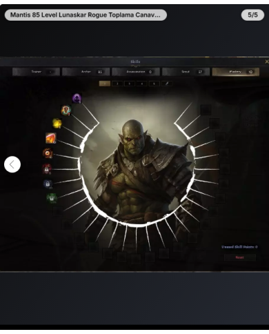 Mantis 85 Level Lunaskar Rogue Toplama