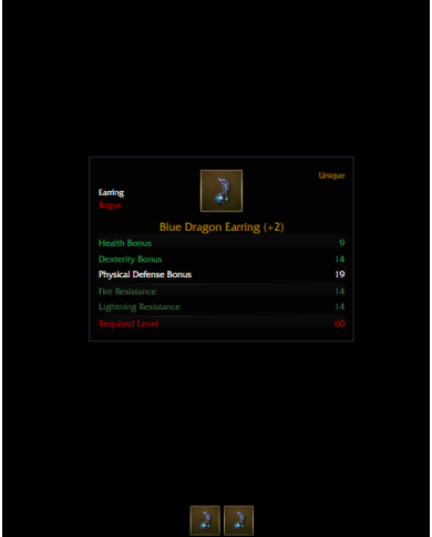 +2 DUAL BLUE DRAGON EARRING