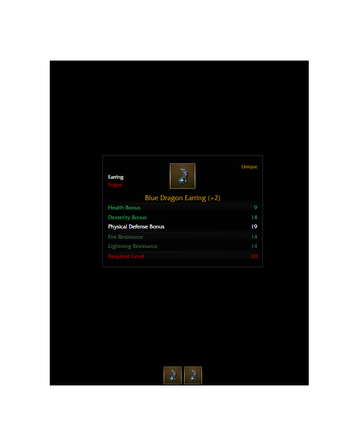 +2 DUAL BLUE DRAGON EARRING