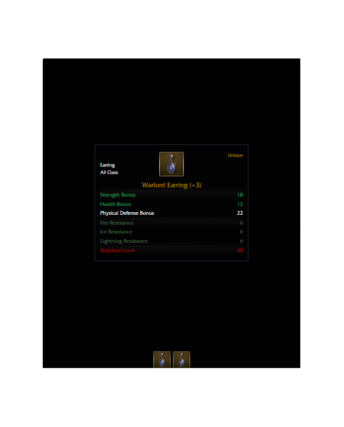 +3 DUAL WARLORD EARRING