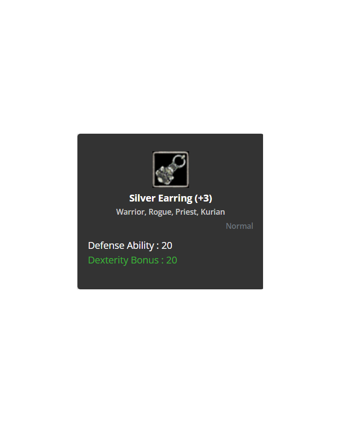 +3 Silver Earring
