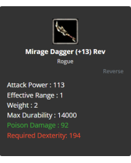 +13 Reb Mirage Dagger
