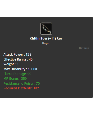 +11 rev chitin bow 