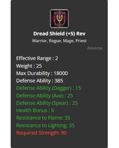 +5 Rev Dread Shield