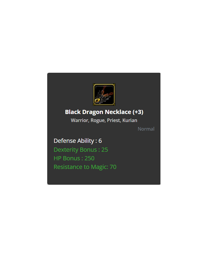 +3 Black Dragon Necklece