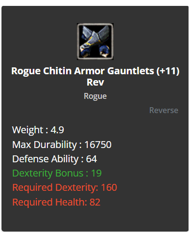reb11 chd + rogue chitin set