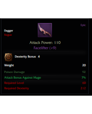 Facelifter +9 , 4 DEX