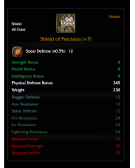 Shield of prec +7 12 spear def