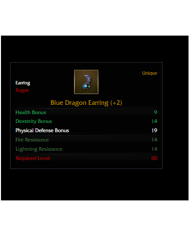 Blue Dragon Earring +2