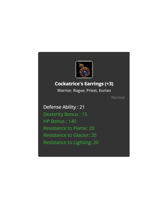 +3 Cockatrice Earring