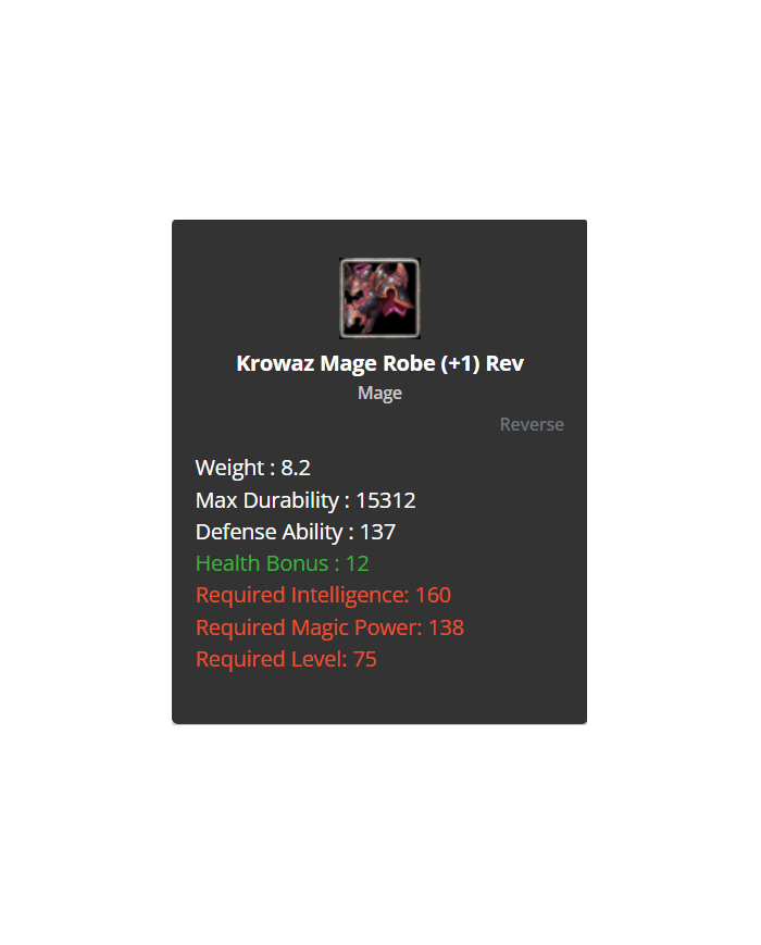 Krowaz Mage Set +1 Rev