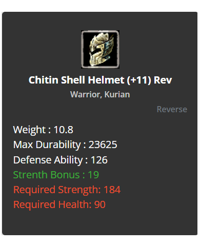 +9 Warrior Chitin Shell Set